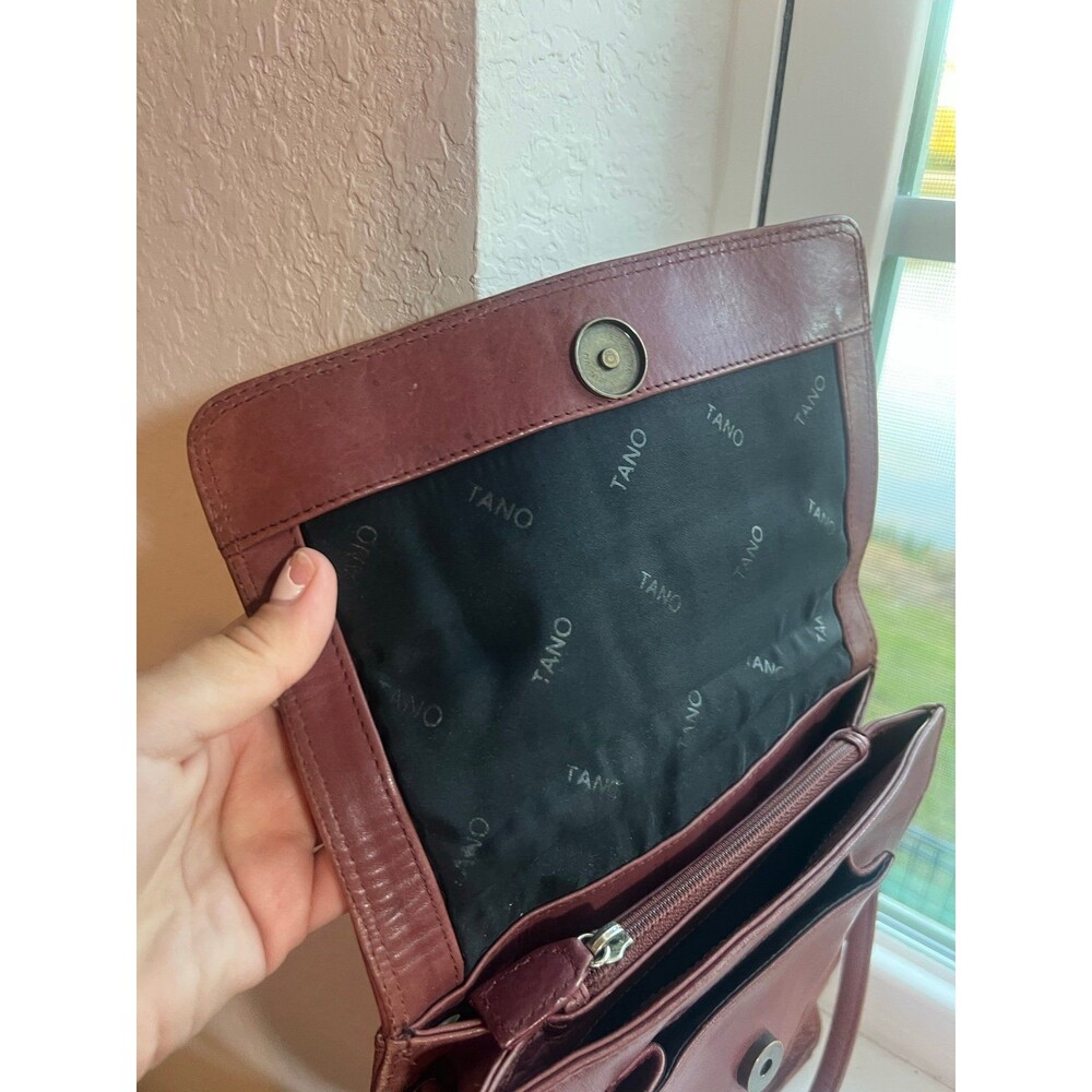Tano Brown Genuine Leather Crossbody Pocket Book - Picture 5 of 11
